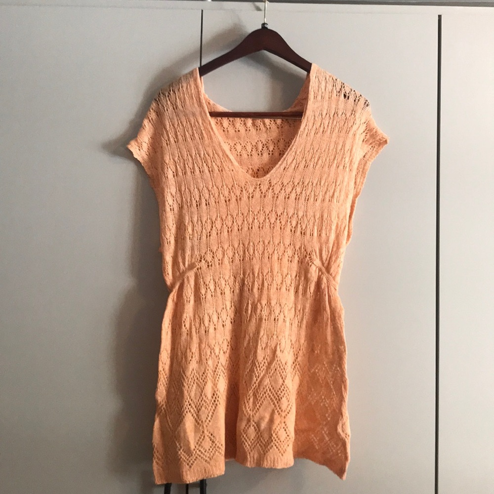 Moth orange long hooded sleeveless sweater NEW!🍊